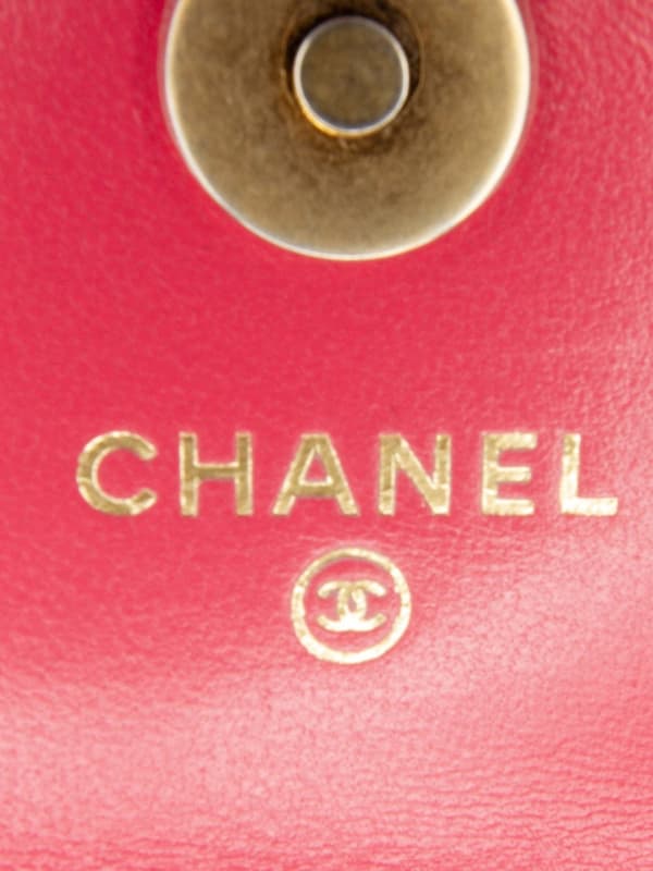 Pre-owned Chanel Mini CC Matelasse Pearl Crush Lambskin Crossbody Bag Pink