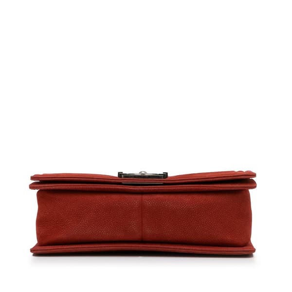Pre-owned Chanel Old Medium Quilted Caviar Boy Flap Red
