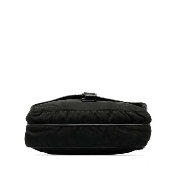 Pre-owned Prada Tessuto Buckle Messenger Bag Black