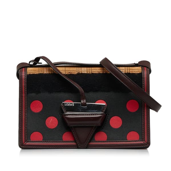 Pre-owned LOEWE Barcelona Dots Crossbody Bag Black