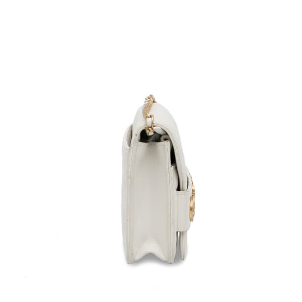 Pre-owned Chanel Enchained Wallet on Chain White