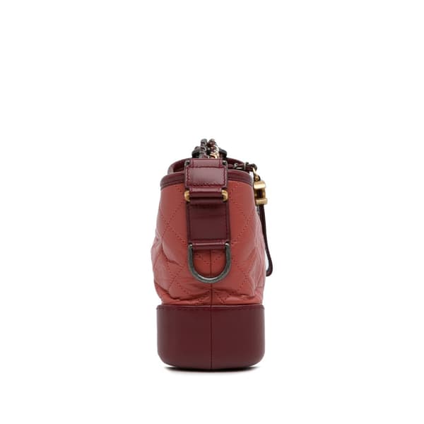 Pre-owned Chanel Small Chevron Lambskin Gabrielle Crossbody Red