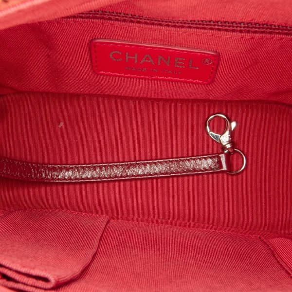 Pre-owned Chanel Small Chevron Lambskin Gabrielle Crossbody Red