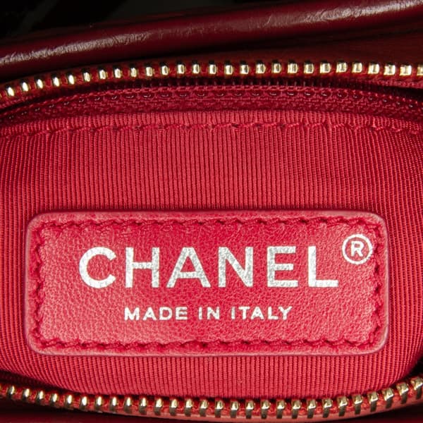 Pre-owned Chanel Small Chevron Lambskin Gabrielle Crossbody Red