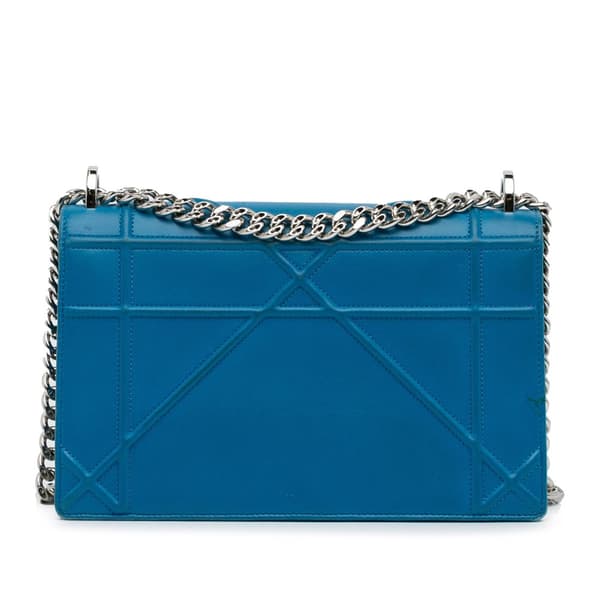 Pre-owned Dior Medium Diorama Flap Blue