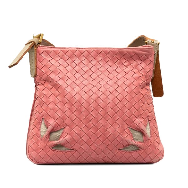 Pre-owned Bottega Veneta Intrecciato Crossbody Pink