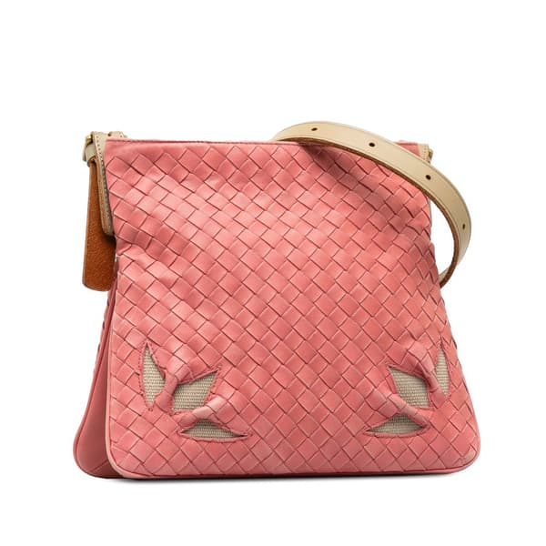 Pre-owned Bottega Veneta Intrecciato Crossbody Pink