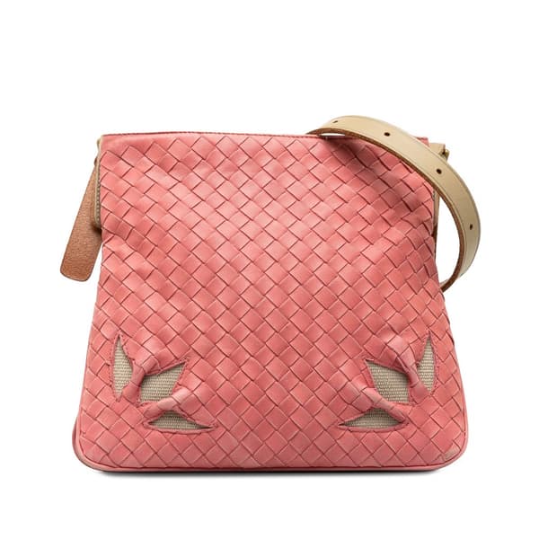 Pre-owned Bottega Veneta Intrecciato Crossbody Pink