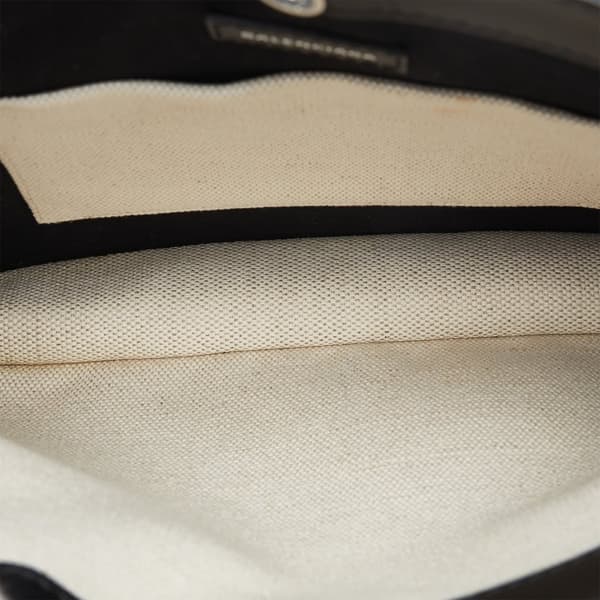 Pre-owned Balenciaga All Over Logo Navy Pochette S White