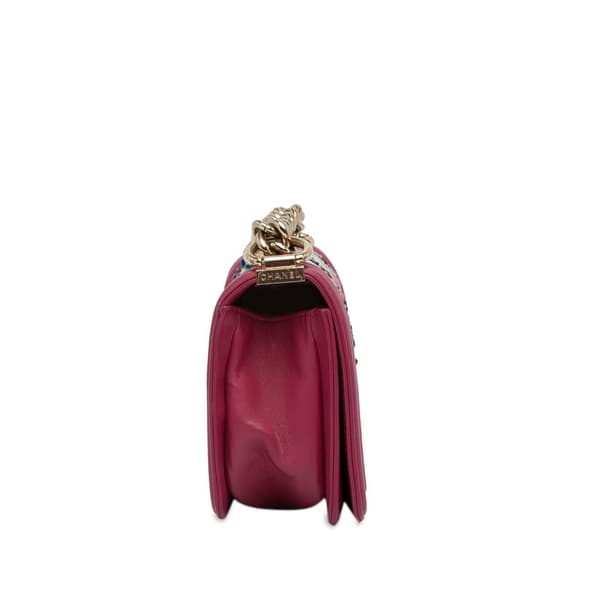 Pre-owned Chanel Small Tweed Boy Bag Pink
