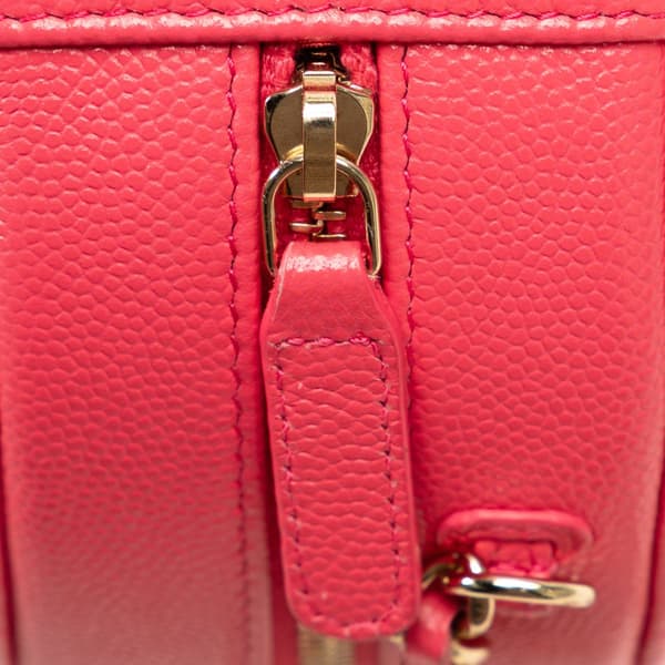 Pre-owned Chanel Caviar 19 Round Clutch With Chain Pink