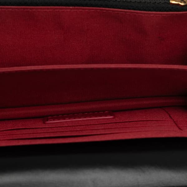 Pre-owned Chanel Lambskin Romance Wallet On Chain Black