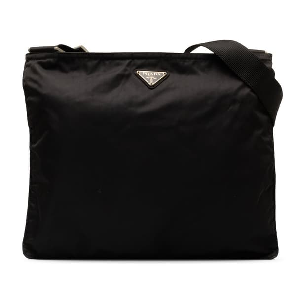 Pre-owned Prada Tessuto Zip Top Crossbody Black
