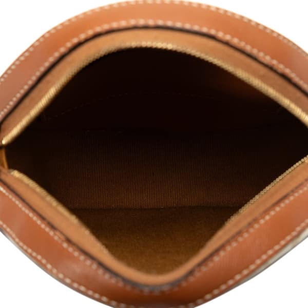 Pre-owned Celine Triomphe Round Purse on Strap White