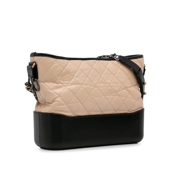 Pre-owned Chanel Medium Bicolor Lambskin Gabrielle Crossbody Brown
