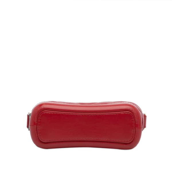 Pre-owned Chanel Small Chevron Lambskin Gabrielle Crossbody Red