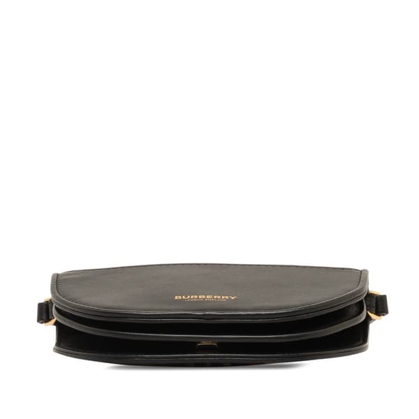 Pre-owned Burberry Olympia Micro Tartan Nylon and Leather Crossbody Black
