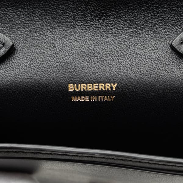 Pre-owned Burberry Olympia Micro Tartan Nylon and Leather Crossbody Black
