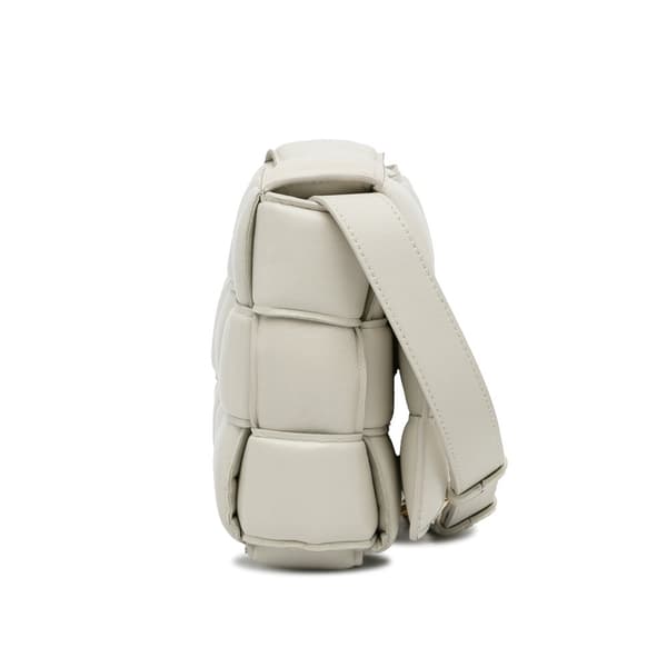 Pre-owned Bottega Veneta Nappa Intrecciato Padded Cassette Crossbody White