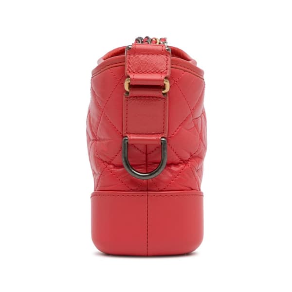 Pre-owned Chanel Small Chevron Lambskin Gabrielle Crossbody Red
