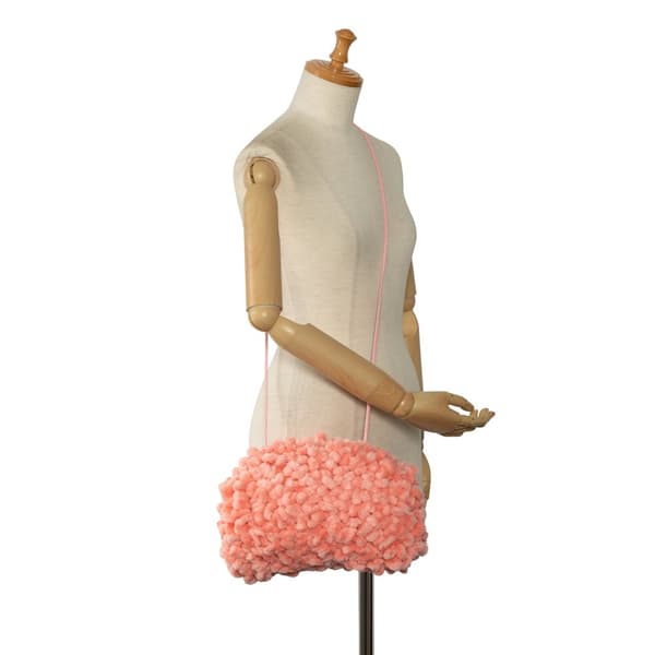 Pre-owned Bottega Veneta Chenille The Mini Pouch Pink