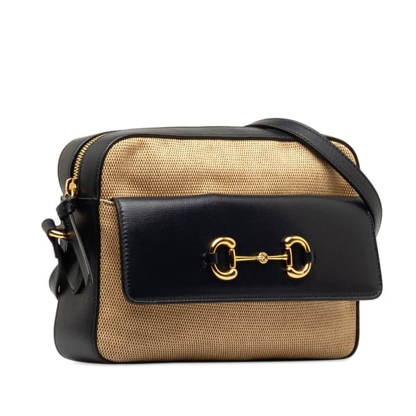 Pre-owned Gucci Horsebit 1955 Flap Pocket Camera Bag Brown