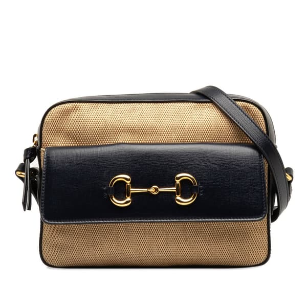 Pre-owned Gucci Horsebit 1955 Flap Pocket Camera Bag Brown