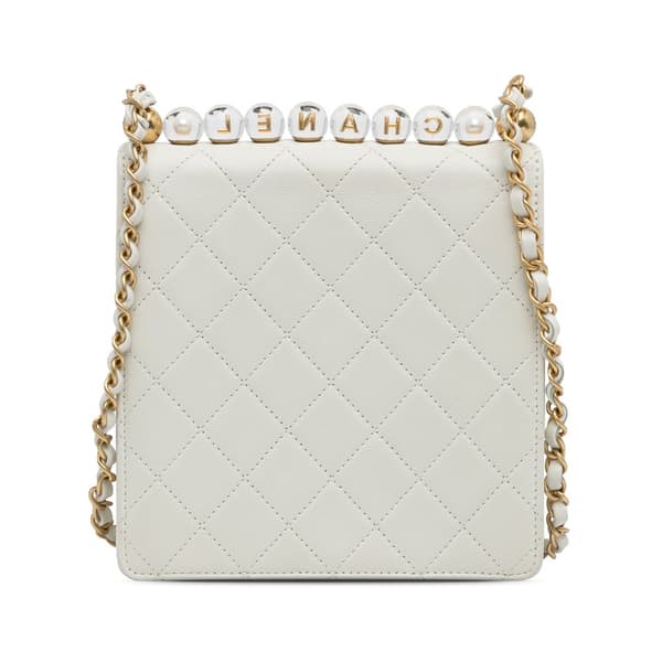 Pre-owned Chanel Small Chic Pearls Flap White