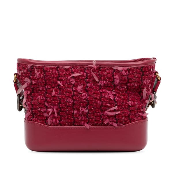 Pre-owned Chanel Small Tweed Gabrielle Crossbody Red
