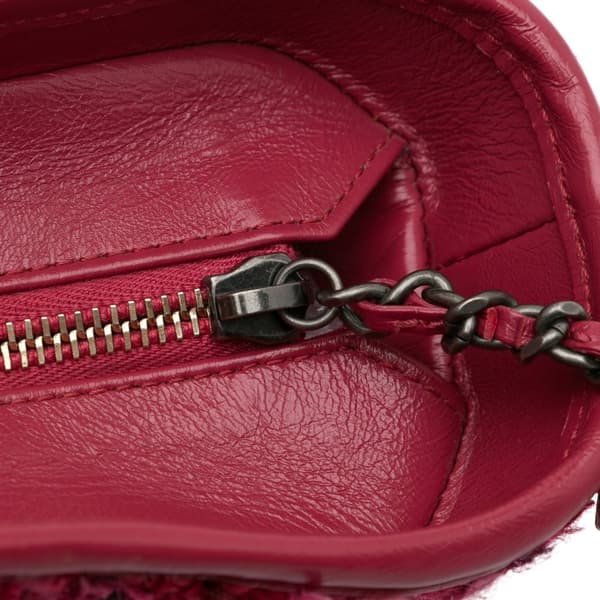 Pre-owned Chanel Small Tweed Gabrielle Crossbody Red