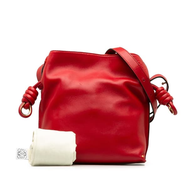 Pre-owned LOEWE Small Flamenco Knot Red