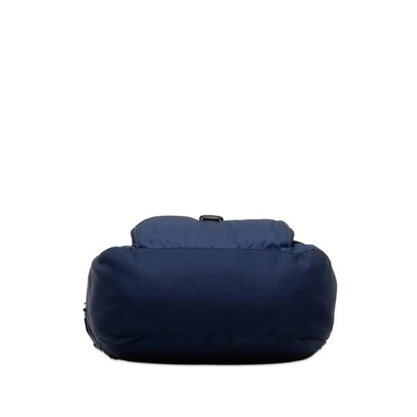 Pre-owned Prada Tessuto Zip Buckle Messenger Bag Blue
