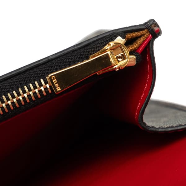 Pre-owned Celine Triomphe Wallet On Strap Brown