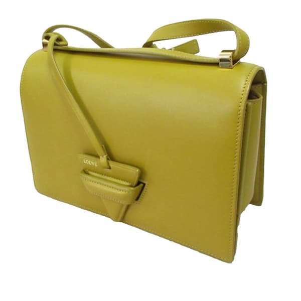 Pre-owned LOEWE Small Leather Barcelona Crossbody Yellow