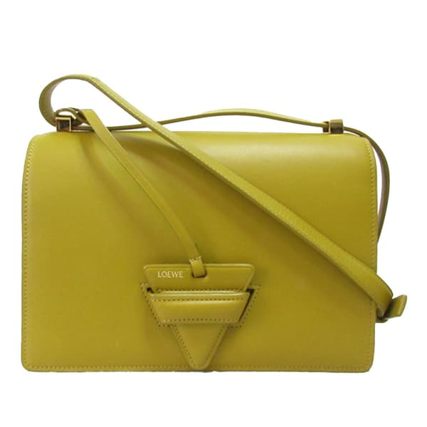 Pre-owned LOEWE Small Leather Barcelona Crossbody Yellow