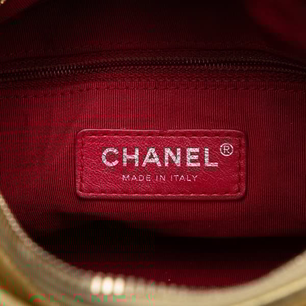 Pre-owned Chanel Small Metallic Lambskin Gabrielle Crossbody Gold