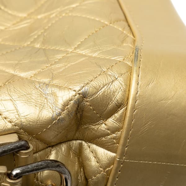 Pre-owned Chanel Small Metallic Lambskin Gabrielle Crossbody Gold
