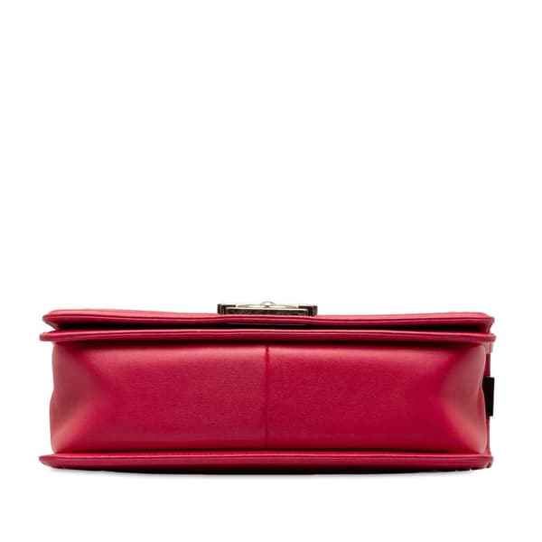 Pre-owned Chanel Old Medium Quilted Lambskin Boy Flap Pink