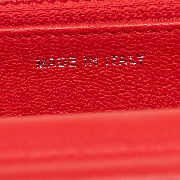 Pre-owned Chanel Grained Calfskin CC Box Wallet On Chain Red
