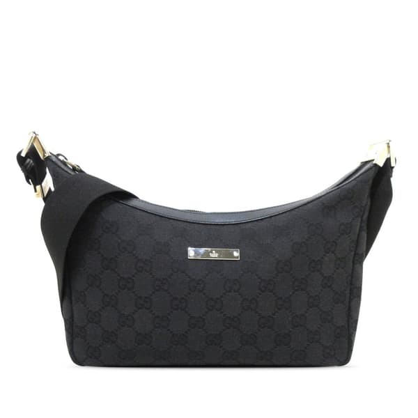 Pre-owned Gucci GG Canvas Crossbody  Black