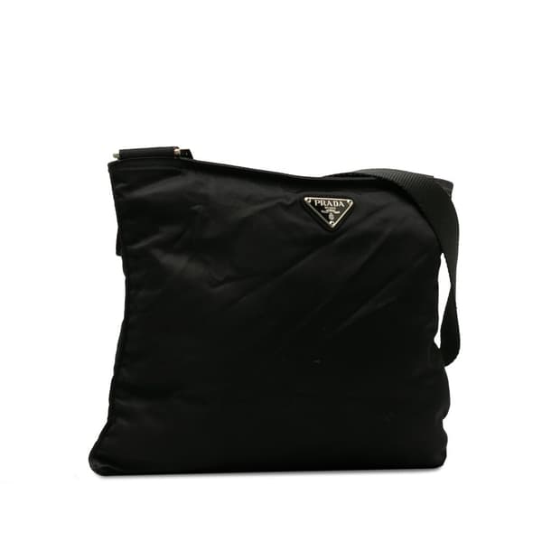 Pre-owned Prada Tessuto Zip Top Crossbody Black