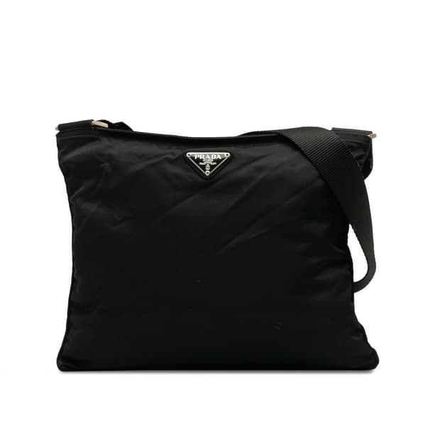 Pre-owned Prada Tessuto Zip Top Crossbody Black