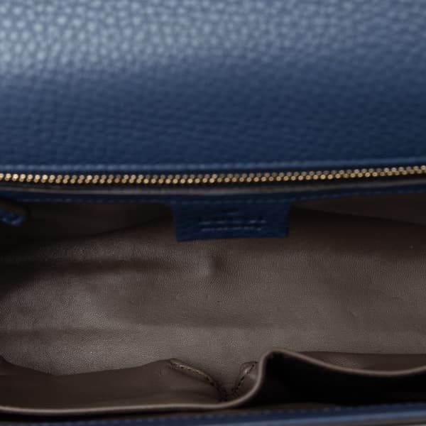 Pre-owned Gucci Medium Miss Bamboo Leather Crossbody Blue