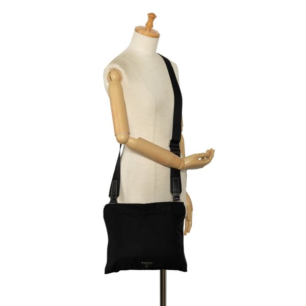 Pre-owned Prada Tessuto Zip Top Crossbody Black