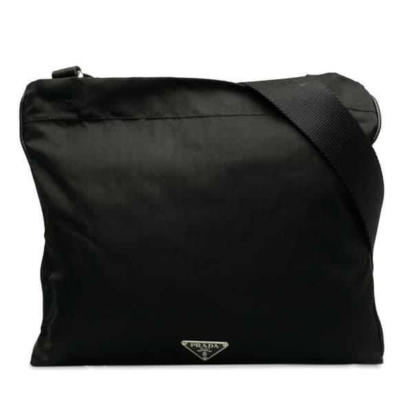 Pre-owned Prada Tessuto Zip Top Crossbody Black