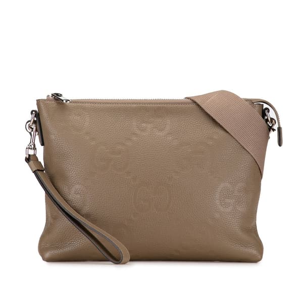 Pre-owned Gucci Medium Jumbo GG Embossed Messenger Bag Brown