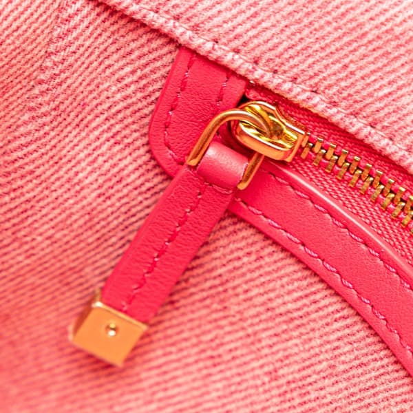 Pre-owned Dior Medium Denim Macrocannage Caro Bag Pink