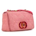 Miniatyrbild 2 av 10: Pre-owned Dior Medium Denim Macrocannage Caro Bag Pink