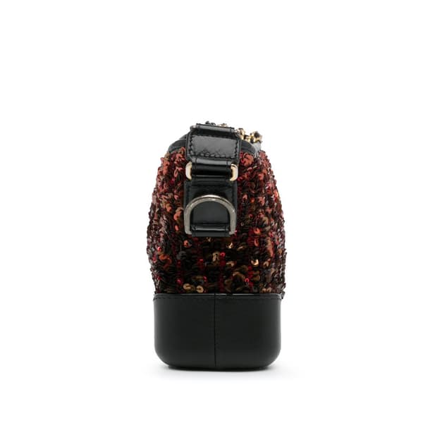 Pre-owned Chanel Small Sequin Gabrielle Crossbody Brown