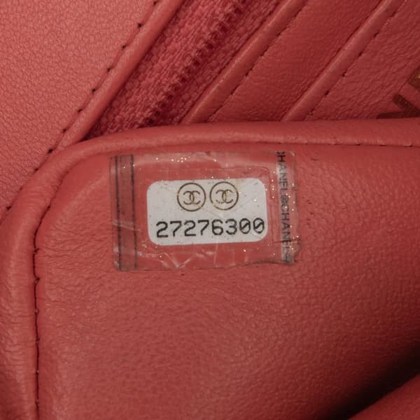 Pre-owned Chanel Mini Rectangular Classic Chevron Lambskin Single Flap Pink